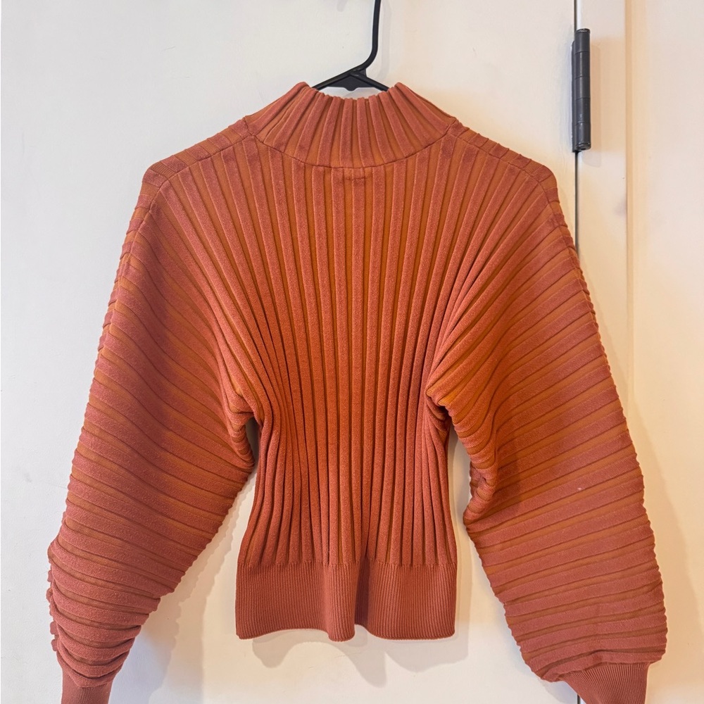 FREE PEOPLE Rust Orange Ribbed Sweater size S